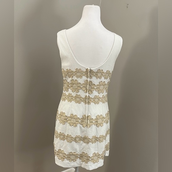 Lilly Pulitzer Delia Dress, Resort White Gold Truly Petal Lace Shift Dress, Sz 2 - Picture 5 of 6